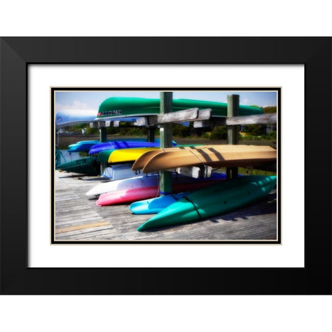 Kayaks II Black Modern Wood Framed Art Print with Double Matting by Hausenflock, Alan