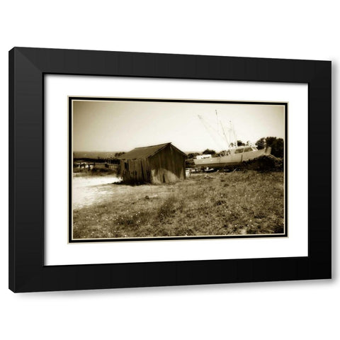 Boat Yard I Black Modern Wood Framed Art Print with Double Matting by Hausenflock, Alan