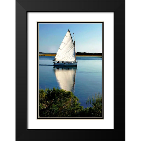 Friends on the Water Black Modern Wood Framed Art Print with Double Matting by Hausenflock, Alan