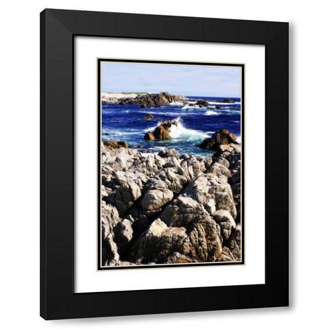 Pacific Blue I Black Modern Wood Framed Art Print with Double Matting by Hausenflock, Alan