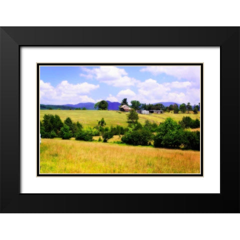 Blue Ridge Farm II Black Modern Wood Framed Art Print with Double Matting by Hausenflock, Alan