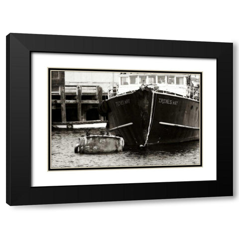 Monterey Shrimper Black Modern Wood Framed Art Print with Double Matting by Hausenflock, Alan