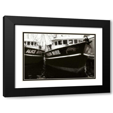 Beaufort Shrimpers Black Modern Wood Framed Art Print with Double Matting by Hausenflock, Alan