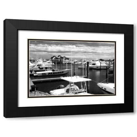 Wrightsville Marina I Black Modern Wood Framed Art Print with Double Matting by Hausenflock, Alan