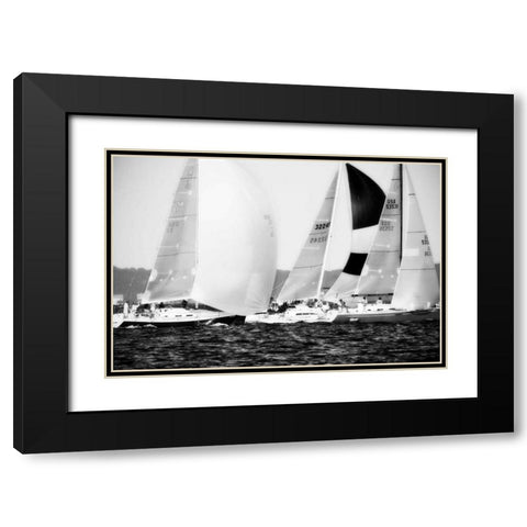 Race on the Chesapeake II Black Modern Wood Framed Art Print with Double Matting by Hausenflock, Alan