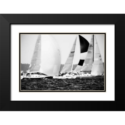 Race on the Chesapeake II Black Modern Wood Framed Art Print with Double Matting by Hausenflock, Alan