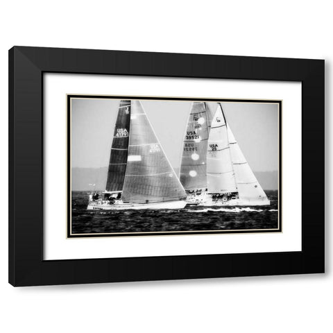 Race on the Chesapeake III Black Modern Wood Framed Art Print with Double Matting by Hausenflock, Alan