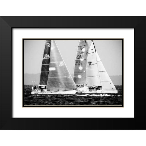 Race on the Chesapeake III Black Modern Wood Framed Art Print with Double Matting by Hausenflock, Alan