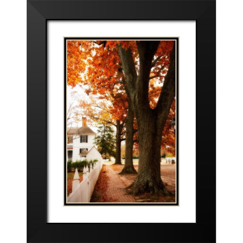 Small Town Autumn II Black Modern Wood Framed Art Print with Double Matting by Hausenflock, Alan