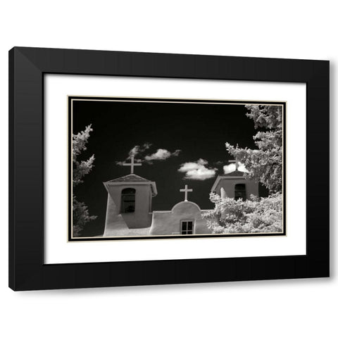 Taos Church II Black Modern Wood Framed Art Print with Double Matting by Johnson, George