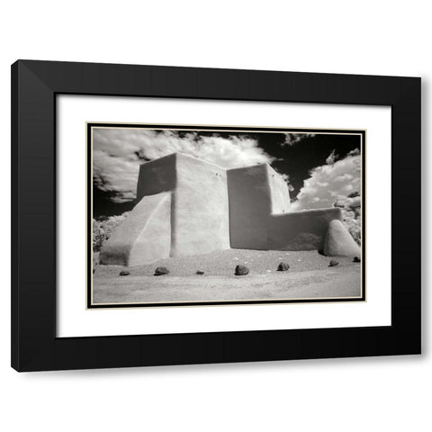 Taos Church III Black Modern Wood Framed Art Print with Double Matting by Johnson, George