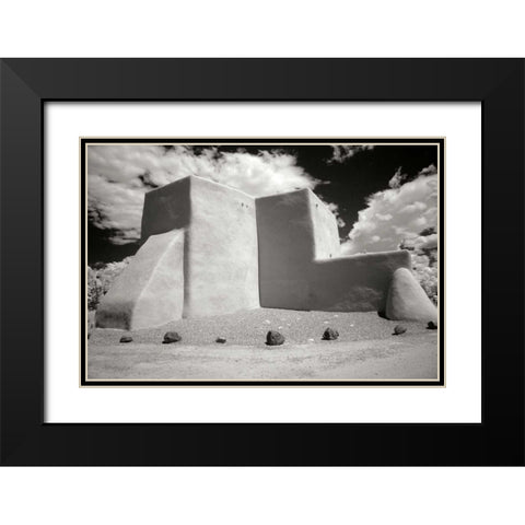 Taos Church III Black Modern Wood Framed Art Print with Double Matting by Johnson, George