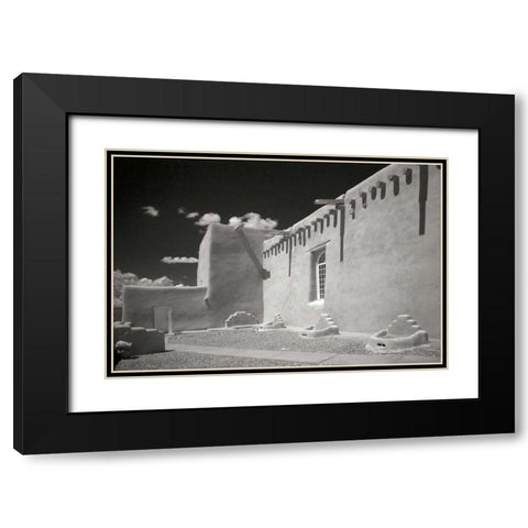 Taos Church IV Black Modern Wood Framed Art Print with Double Matting by Johnson, George