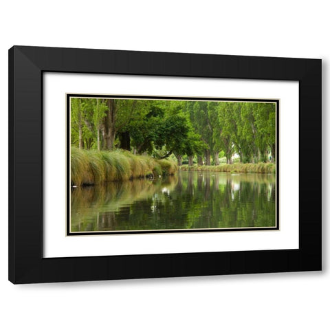 Avon River II Black Modern Wood Framed Art Print with Double Matting by Johnson, George