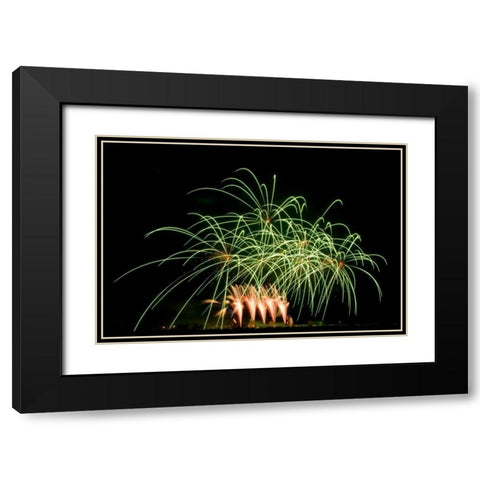 Fireworks at Havasu I Black Modern Wood Framed Art Print with Double Matting by Johnson, George