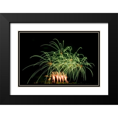 Fireworks at Havasu I Black Modern Wood Framed Art Print with Double Matting by Johnson, George