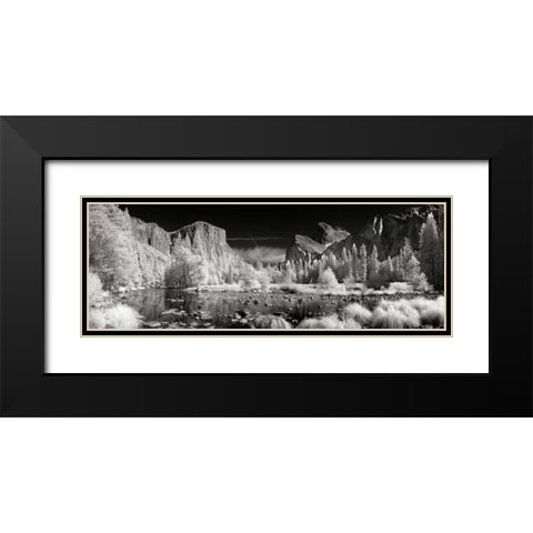 West End River Black Modern Wood Framed Art Print with Double Matting by Johnson, George