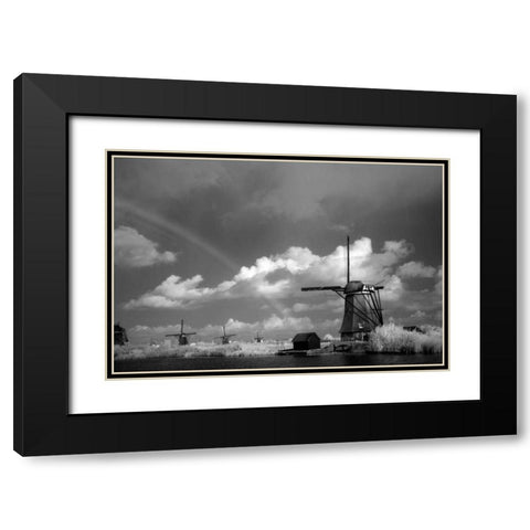 Windmill I Black Modern Wood Framed Art Print with Double Matting by Johnson, George