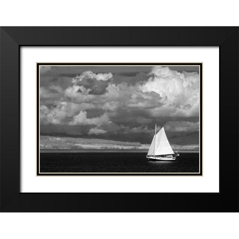 Port Townsend Sailboat II Black Modern Wood Framed Art Print with Double Matting by Johnson, George