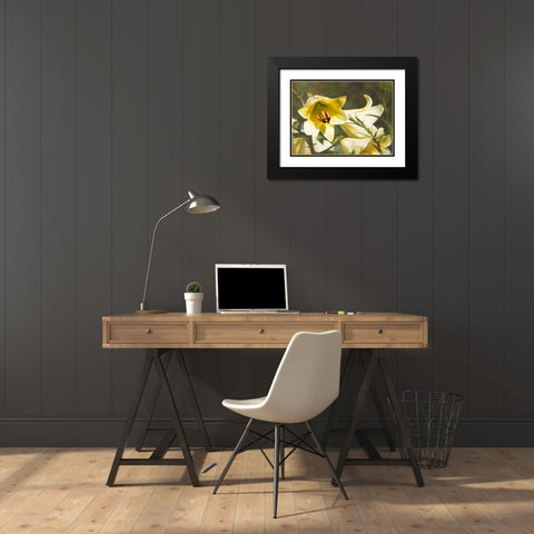 Garden Lilies Black Modern Wood Framed Art Print with Double Matting by Johnson, George
