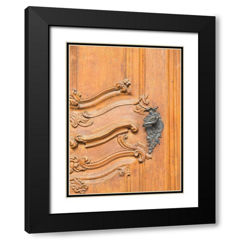 Bratislava Door Black Modern Wood Framed Art Print with Double Matting by Johnson, George