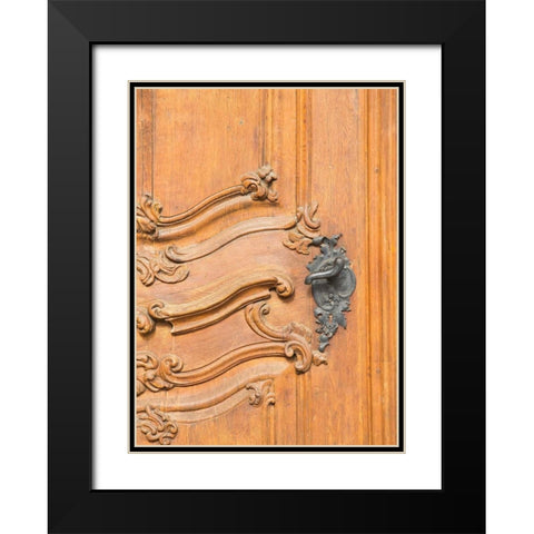 Bratislava Door Black Modern Wood Framed Art Print with Double Matting by Johnson, George