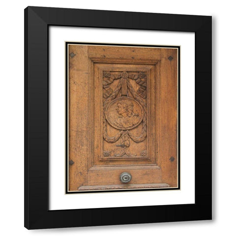 Regensburg Carved Door Black Modern Wood Framed Art Print with Double Matting by Johnson, George