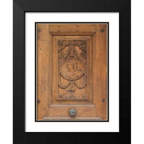 Regensburg Carved Door Black Modern Wood Framed Art Print with Double Matting by Johnson, George