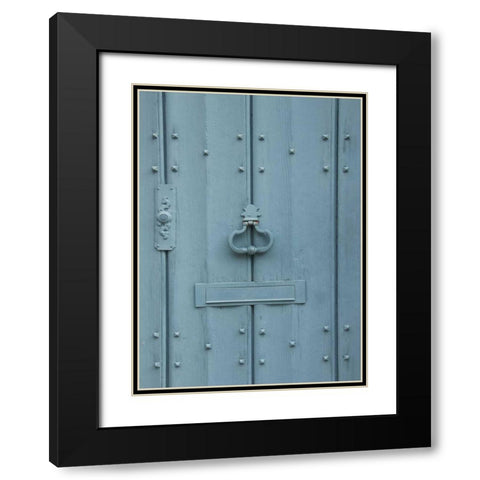 Brugge Blue Door Black Modern Wood Framed Art Print with Double Matting by Johnson, George