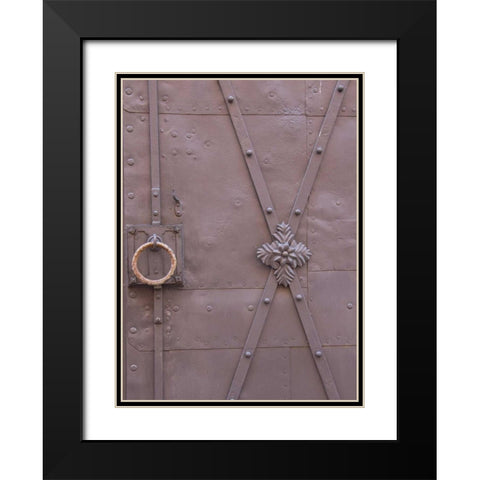 Passau Metal Door Black Modern Wood Framed Art Print with Double Matting by Johnson, George