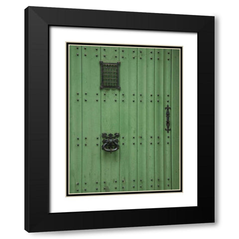 Ghent Green Door Black Modern Wood Framed Art Print with Double Matting by Johnson, George