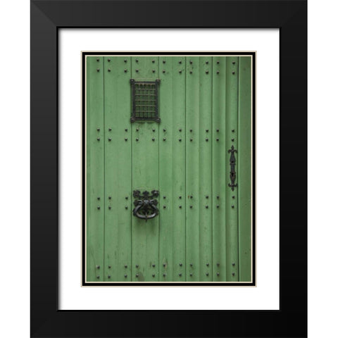 Ghent Green Door Black Modern Wood Framed Art Print with Double Matting by Johnson, George