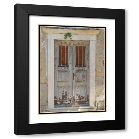 Dubrovnik Wood Door Black Modern Wood Framed Art Print with Double Matting by Johnson, George