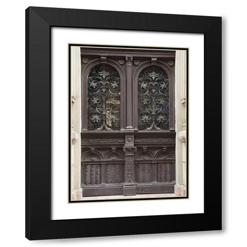 Budapest Double Door Black Modern Wood Framed Art Print with Double Matting by Johnson, George