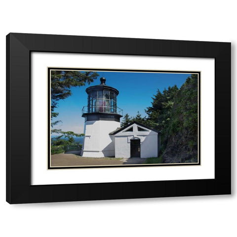 Cape Mears Lighthouse Black Modern Wood Framed Art Print with Double Matting by Johnson, George