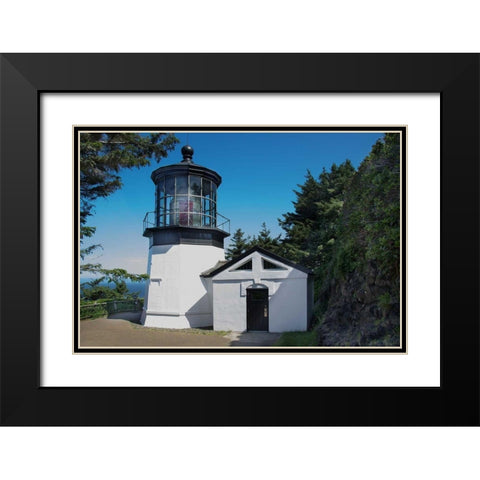 Cape Mears Lighthouse Black Modern Wood Framed Art Print with Double Matting by Johnson, George
