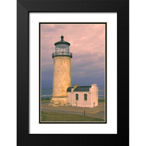 North Head Lighthouse Black Modern Wood Framed Art Print with Double Matting by Johnson, George