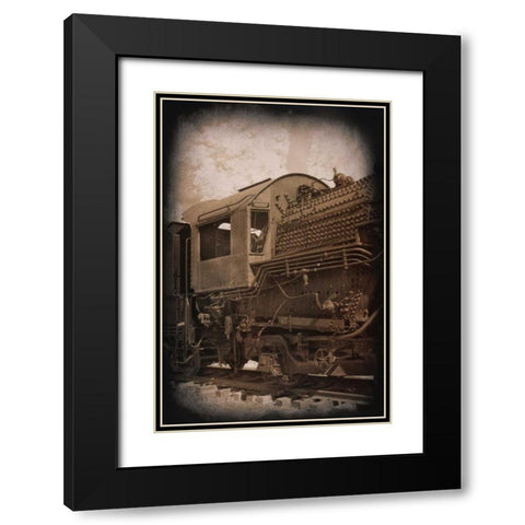 Hog Heads Office Black Modern Wood Framed Art Print with Double Matting by Johnson, George