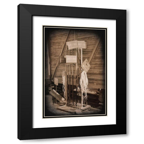 Safety First Black Modern Wood Framed Art Print with Double Matting by Johnson, George