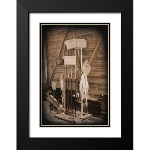 Safety First Black Modern Wood Framed Art Print with Double Matting by Johnson, George