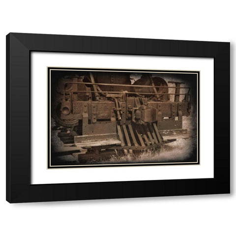 Old Cowcatcher Black Modern Wood Framed Art Print with Double Matting by Johnson, George