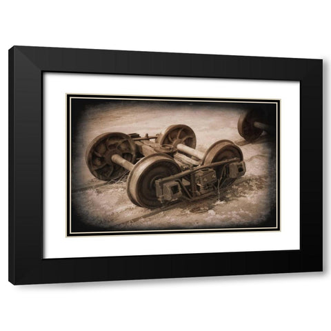 Four Wheel Truck Black Modern Wood Framed Art Print with Double Matting by Johnson, George
