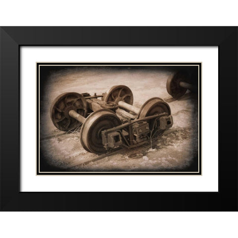 Four Wheel Truck Black Modern Wood Framed Art Print with Double Matting by Johnson, George