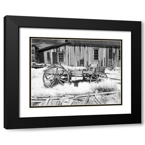 Bodie Wagon Black Modern Wood Framed Art Print with Double Matting by Johnson, George