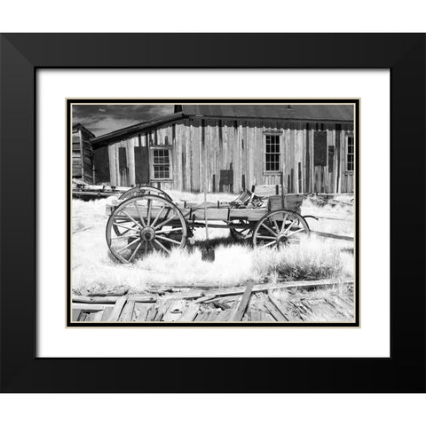 Bodie Wagon Black Modern Wood Framed Art Print with Double Matting by Johnson, George