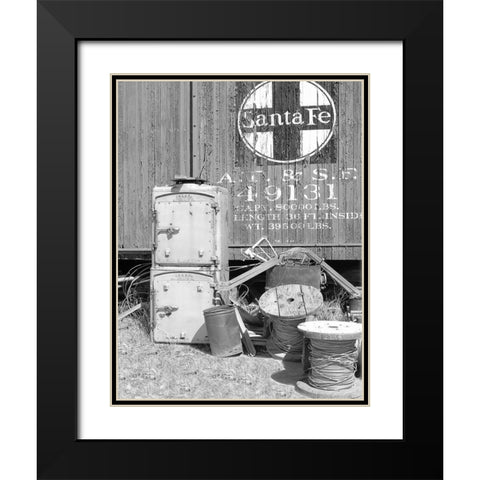Santa Fe Out of Service Black Modern Wood Framed Art Print with Double Matting by Johnson, George