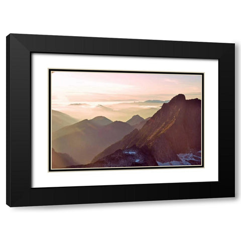 Glacier Peak II Black Modern Wood Framed Art Print with Double Matting by Kidd, Brian