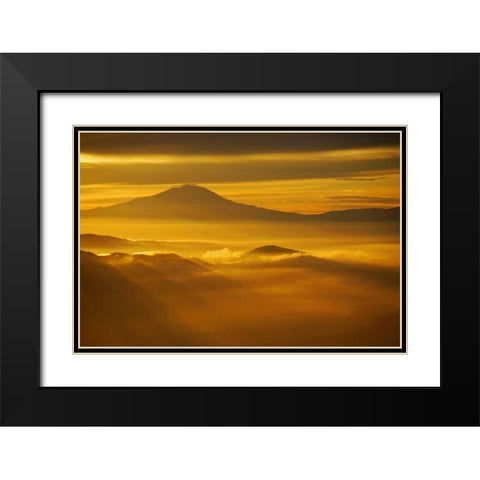 Rainier Sunset II Black Modern Wood Framed Art Print with Double Matting by Kidd, Brian