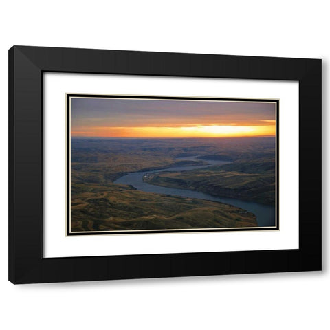 Snake River II Black Modern Wood Framed Art Print with Double Matting by Kidd, Brian