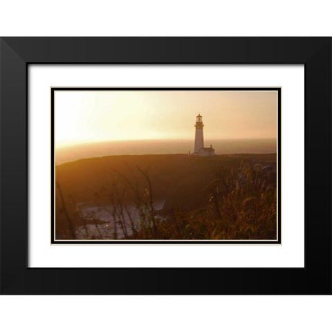 Yaquina Sunset Black Modern Wood Framed Art Print with Double Matting by Kidd, Brian